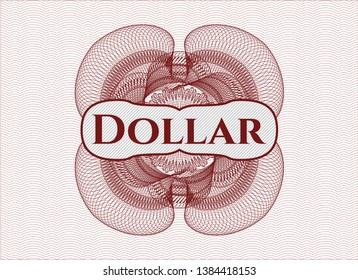 Red money style rosette with text Dollar inside