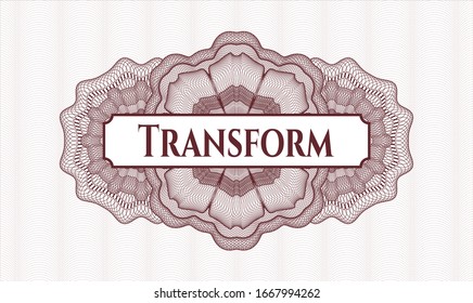 Rosette estilo dinero rojo con texto Transformar dentro