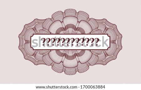 Red money style rosette with text Question Mark inside