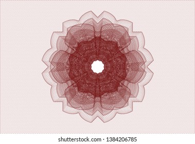 Red money style rosette. Vector Illustration. Detailed.