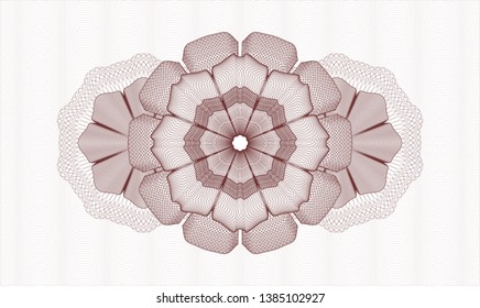 Red money style rosette. Vector Illustration. Detailed.