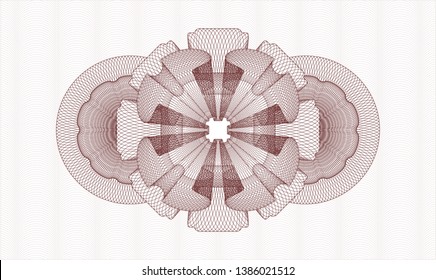 Red money style rosette. Vector Illustration. Detailed.