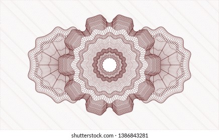 Red money style rosette. Vector Illustration. Detailed.