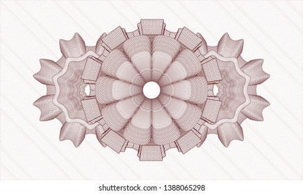 Red money style rosette. Vector Illustration. Detailed.
