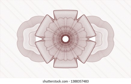 Red money style rosette. Vector Illustration. Detailed.