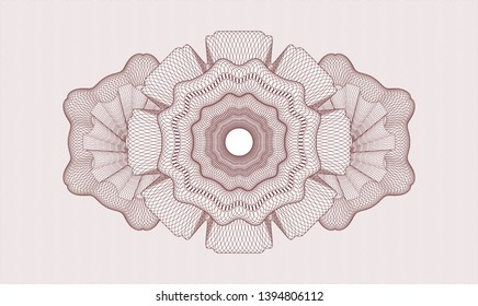 Red money style rosette. Vector Illustration. Detailed.