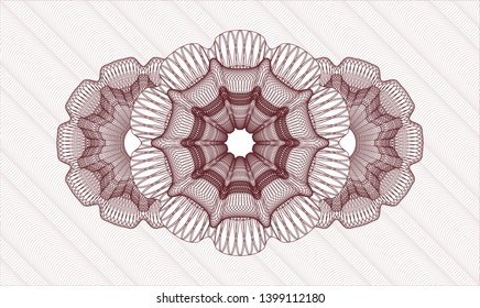 Red money style rosette. Vector Illustration. Detailed.