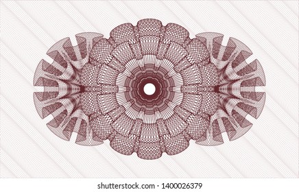 Red money style rosette. Vector Illustration. Detailed.