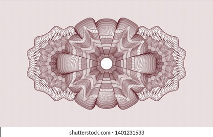Red money style rosette. Vector Illustration. Detailed.