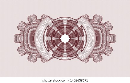Red money style rosette. Vector Illustration. Detailed.