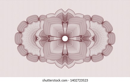 Red money style rosette. Vector Illustration. Detailed.