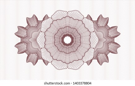 Red money style rosette. Vector Illustration. Detailed.