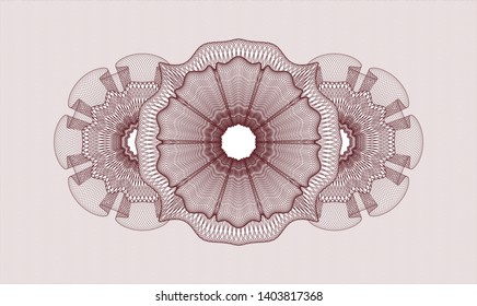 Red money style rosette. Vector Illustration. Detailed.