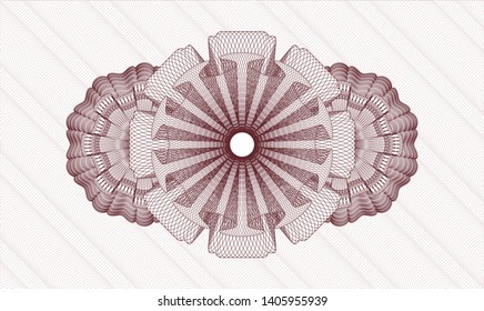 Red money style rosette. Vector Illustration. Detailed.