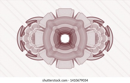Red money style rosette. Vector Illustration. Detailed.
