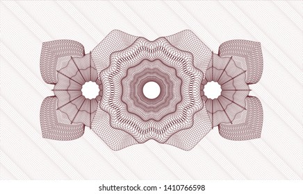 Red money style rosette. Vector Illustration. Detailed.