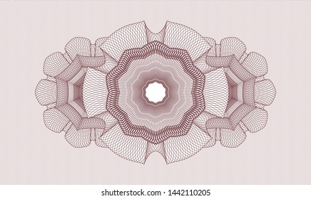 Red money style rosette. Vector Illustration. Detailed.