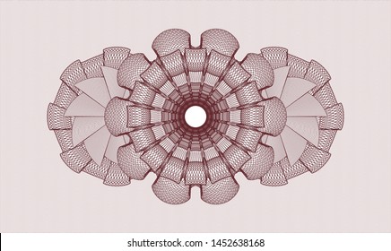 Red money style rosette. Vector Illustration. Detailed.