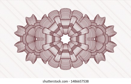Red money style rosette. Vector Illustration. Detailed.