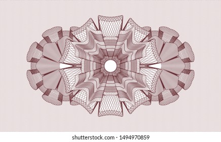 Red money style rosette. Vector Illustration. Detailed.