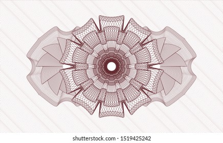 Red money style rosette. Vector Illustration. Detailed.