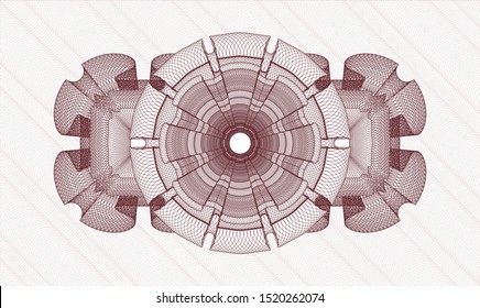 Red money style rosette. Vector Illustration. Detailed.