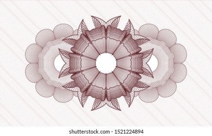 Red money style rosette. Vector Illustration. Detailed.
