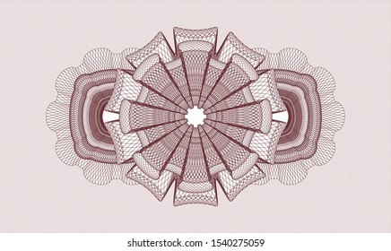 Red money style rosette. Vector Illustration. Detailed.