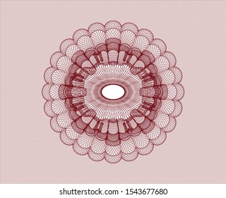 Red money style rosette. Vector Illustration. Detailed.