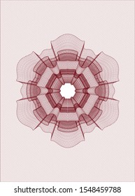 Red money style rosette. Vector Illustration. Detailed.