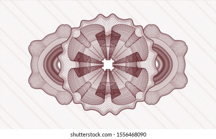 Red money style rosette. Vector Illustration. Detailed.