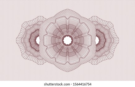 Red money style rosette. Vector Illustration. Detailed.