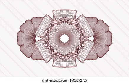Red money style rosette. Vector Illustration. Detailed.