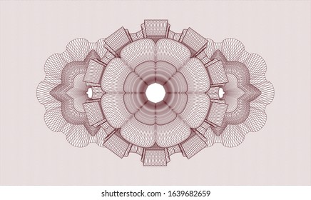 Red money style rosette. Vector Illustration. Detailed.