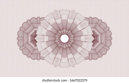 Red money style rosette. Vector Illustration. Detailed.