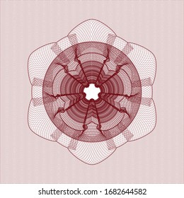 Rosette estilo dinero rojo. Ilustración vectorial. Detallado.