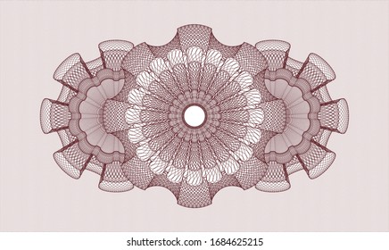 Red money style rosette. Vector Illustration. Detailed.