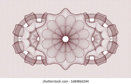 Red money style rosette. Vector Illustration. Detailed.
