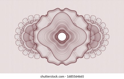 Red money style rosette. Vector Illustration. Detailed.