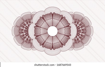 Red money style rosette. Vector Illustration. Detailed.