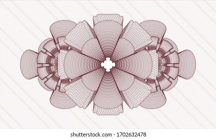 Red money style rosette. Vector Illustration. Detailed 