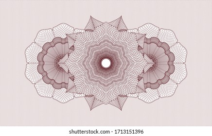 Red money style rosette. Vector Illustration. Detailed 