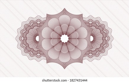 Red money style rosette. Vector Illustration. Detailed 