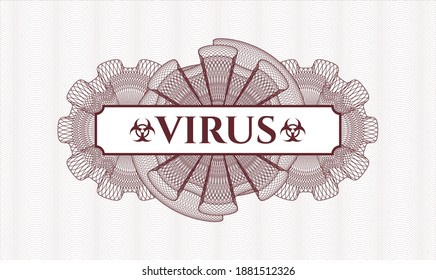 Rosette estilo dinero rojo. Ilustración vectorial. Detallado con el virus de texto dentro