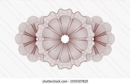 Red money style rosette. Vector Illustration. Detailed 