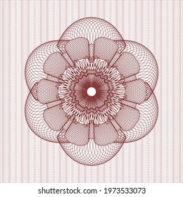 Red money style rosette. Vector Illustration. Detailed. 