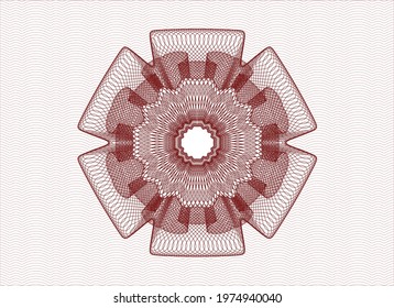 Red money style rosette. Vector Illustration. Detailed. 