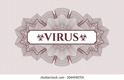 Rosette estilo dinero rojo. Ilustración vectorial. Detallado con el virus de texto dentro