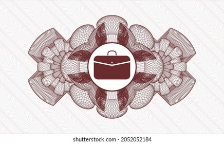 Rosette estilo dinero rojo. Ilustración vectorial. Detallado con el icono del maletín de negocios