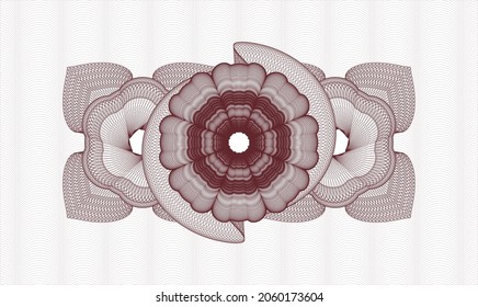 Red money style rosette. Vector Illustration. Detailed 